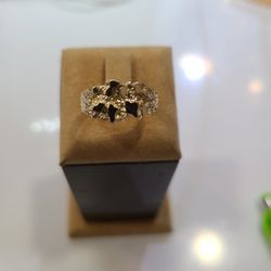 10 K.SOLID GOLD NUGGET RING SZ 7