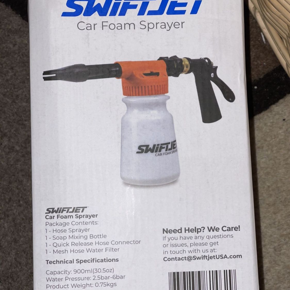  SwiftJet Car Wash Foam Gun Sprayer with Microfiber Wash Mit -  Adjustable Water Pressure & Soap Ratio Dial - Foam Cannon Attaches to Any  Garden Hose (Foam Sprayer with Wash Mit 