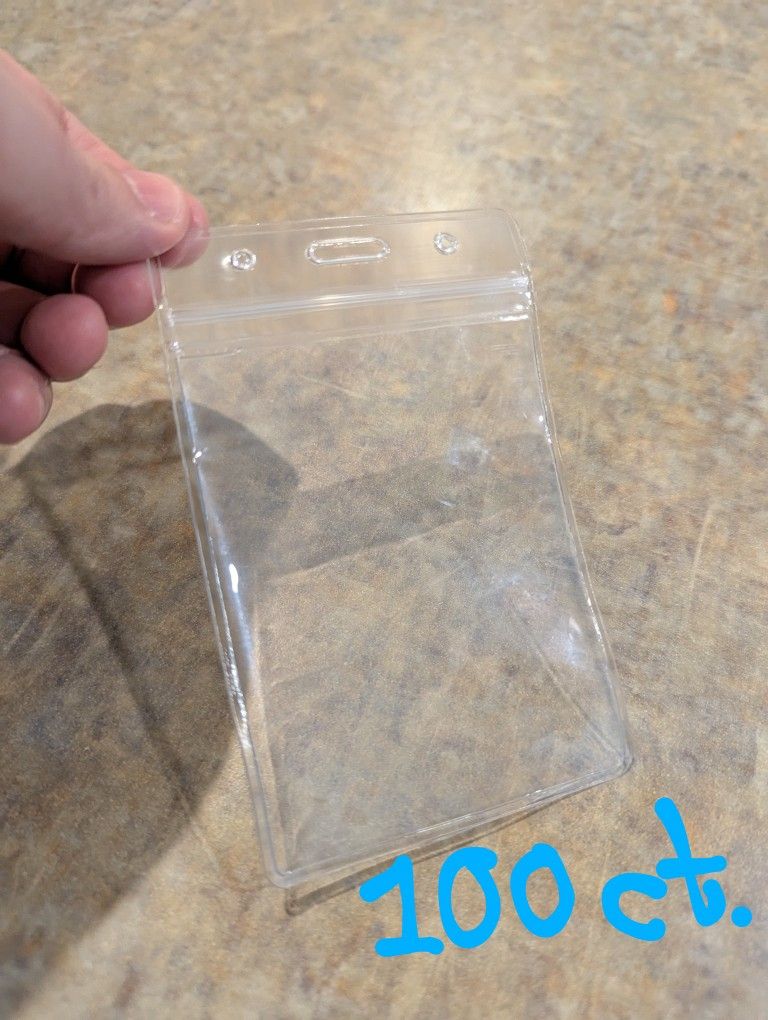 100 Sets Of Id, Badge Holder And Lanyards