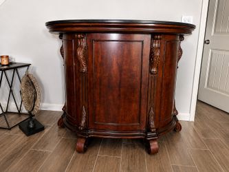 Elegant Marble-Top Home Bar with Wine Storage