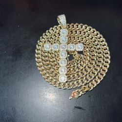 26in Gold Plated Chain , Gold Plated Cross Non Tarnish