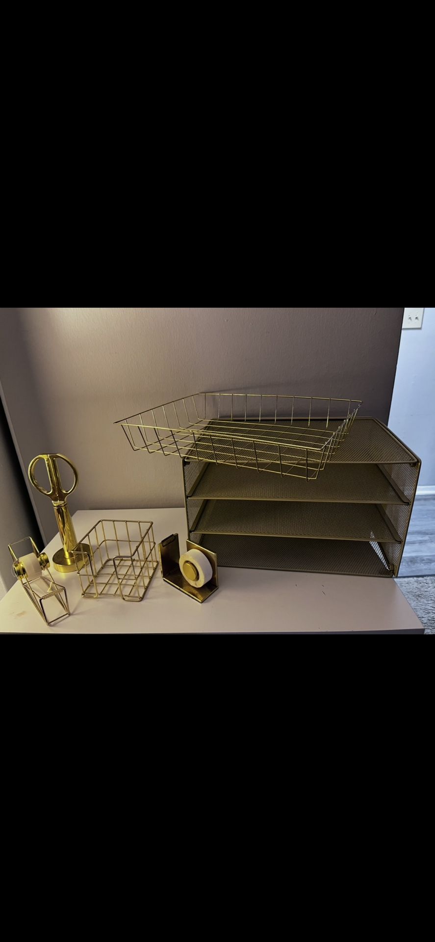 Gold Desk Organizer Set