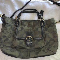 Large Coach Soft Canvas Adjustable Shoulder Bag