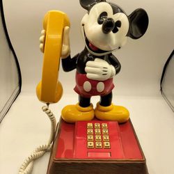 VINTAGE 70'S WALT DISNEY MICKEY MOUSE RETRO PUSH BUTTON TELEPHONE