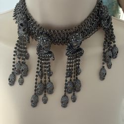 Natasha Goth Skull Chain Necklace / Choker