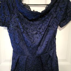 Blue Lace Dress - M