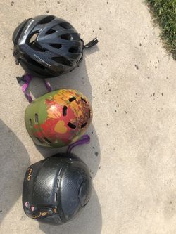 Three helmets