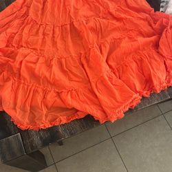 Orange Long Skirt