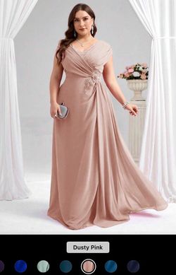 Elegant formal womens dress dusty pink size1xl