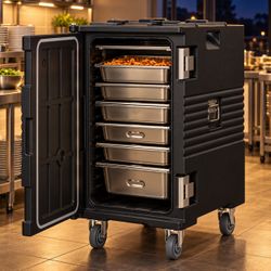 Insulated Food Pan Carrier with Wheels
