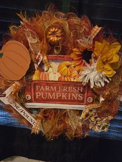 Thanksgiving Fall Pumpkin Wreath