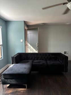 Vintage inspired velvet sofa