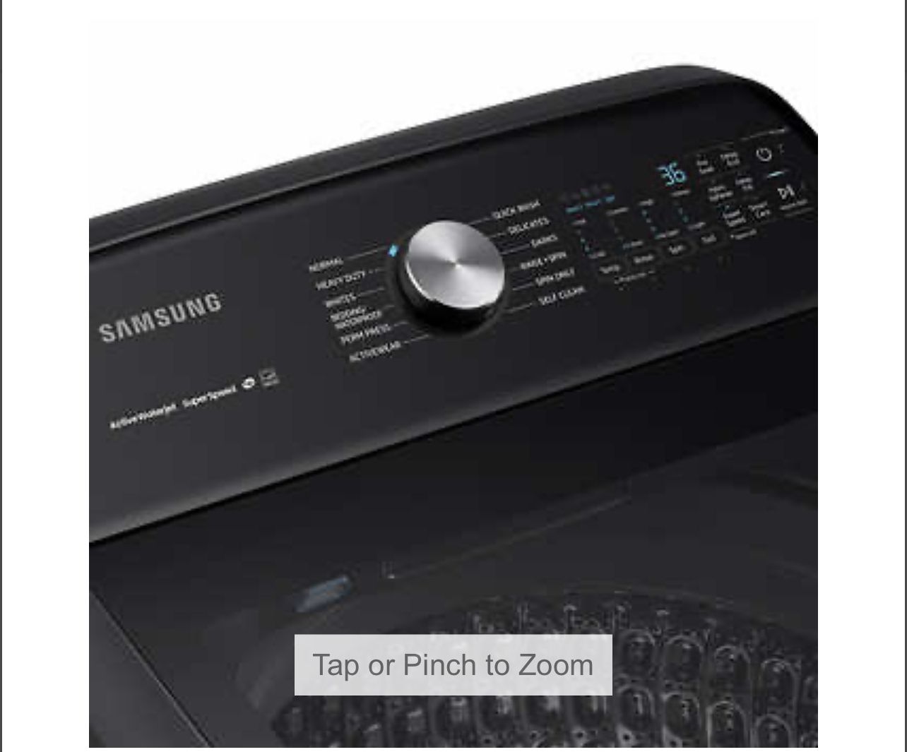 Samsung 5.0CuFt Top Load Washer with Super Speed and 7.4CuFt ELECTRIC