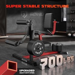 New Leg Extension and Curl Machine, 4 in 1 Lower Body Workout Machine， Adjustable Leg Curl Machine with Plate Loaded, Leg Extension Machine with Exerc