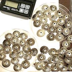 Lot Of 20 German Silver Fluted Beads