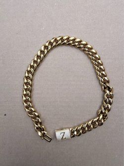 16inch Gold Tone Cuban Link Chain Necklace with Z Clasp
