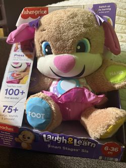 Fisher- Price Laugh & Learn Smart Stage Sis puppy plush learning toy for Baby, Infant and Toddler, 6 months and up