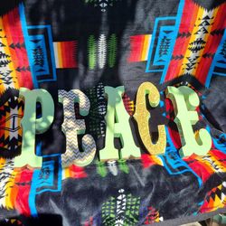 Peace wood letters