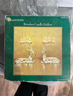 Reindeer Candle Holders by Traditions (New in Box)