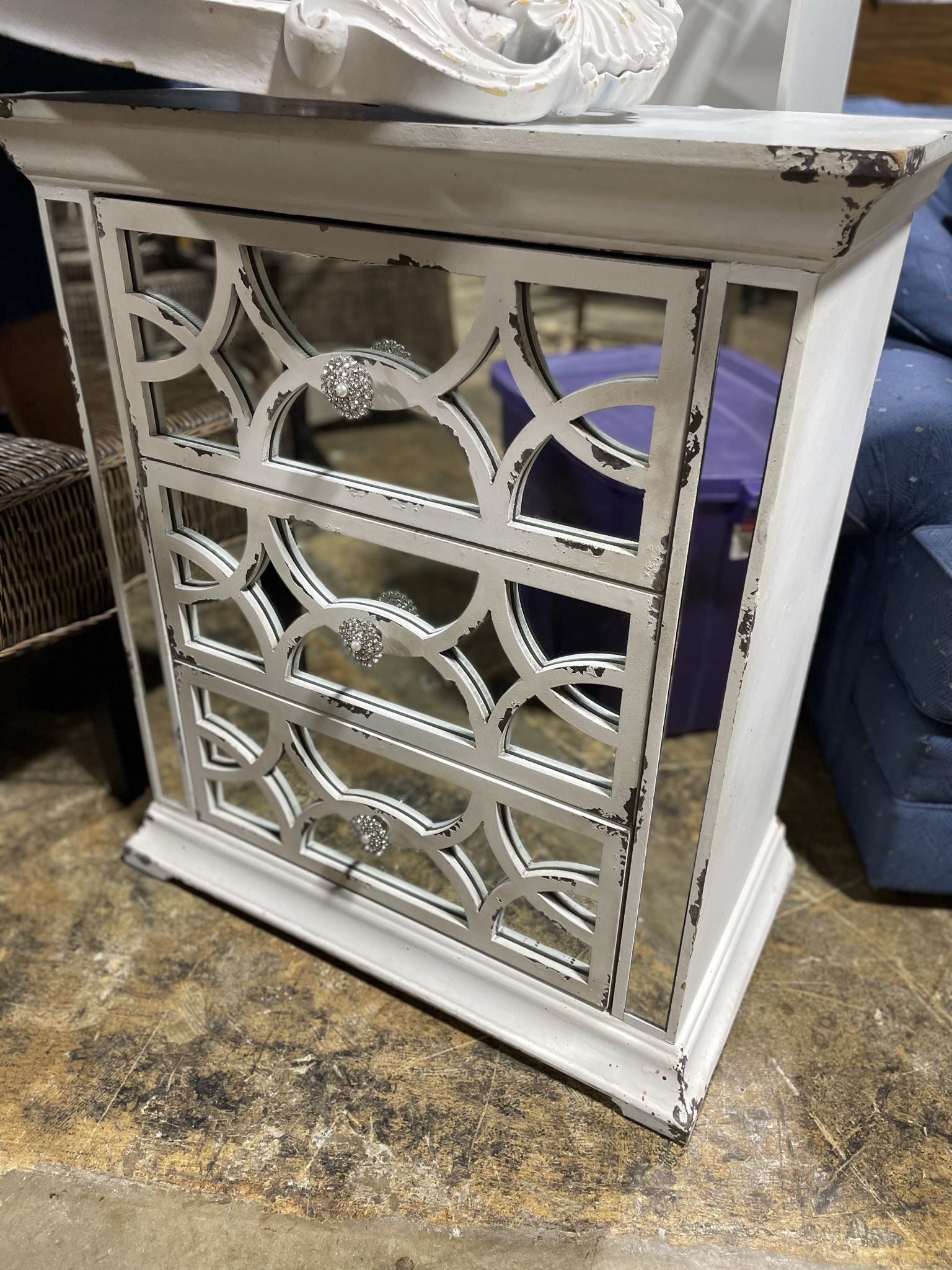 White Mirrored Dresser 