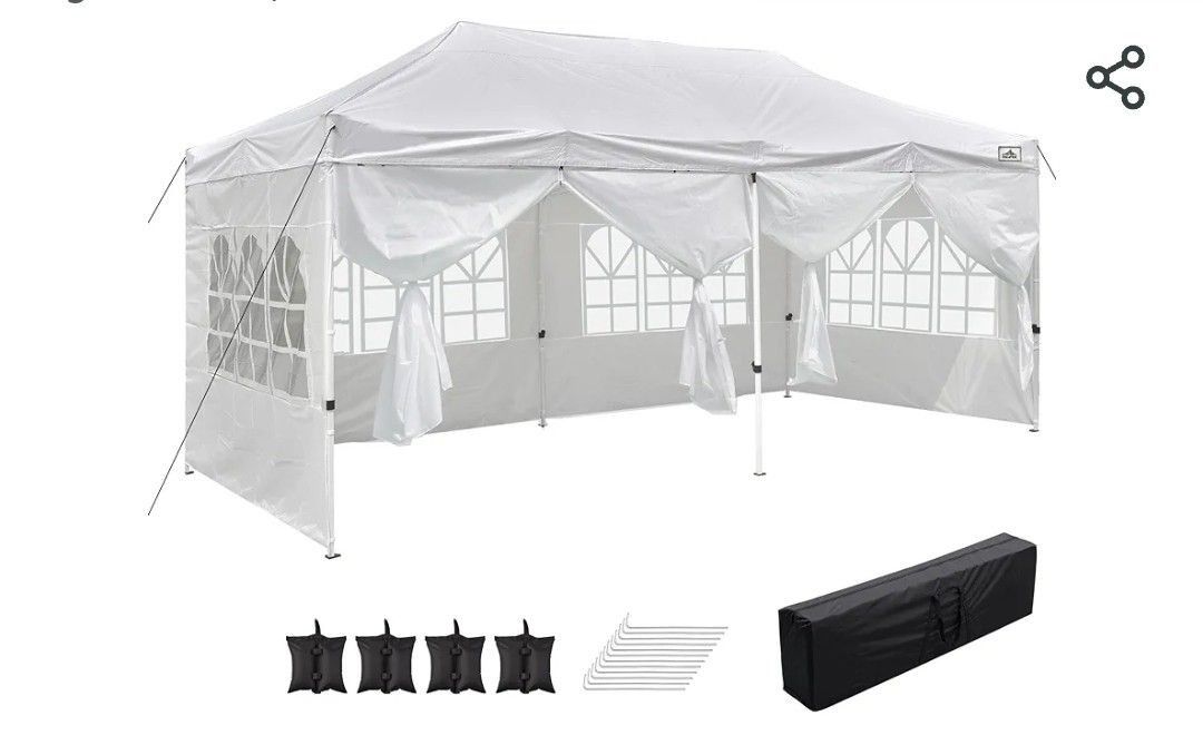 Heavy Duty Canopy Tent 10x20 Gazebo Party T ent Heavy Duty Pop Up w/Sidewalls &Sand Bags/🔥//1