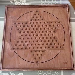 Vintage Wooden Chinese Checker Board 
