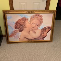 Angels and Cupids by William Adolphe Bouguereau Painting Print With Frame