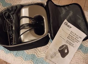 Oster Hand Mixer & Attachments in Storage Case