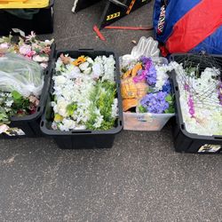 Lot Of Fake Decorative Flowers