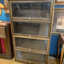 Vintage Oak Lawyers Barrister Bookcase 