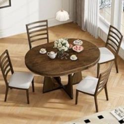 Harper And Bright Kitchen Table And 4 Chairs With Leaf