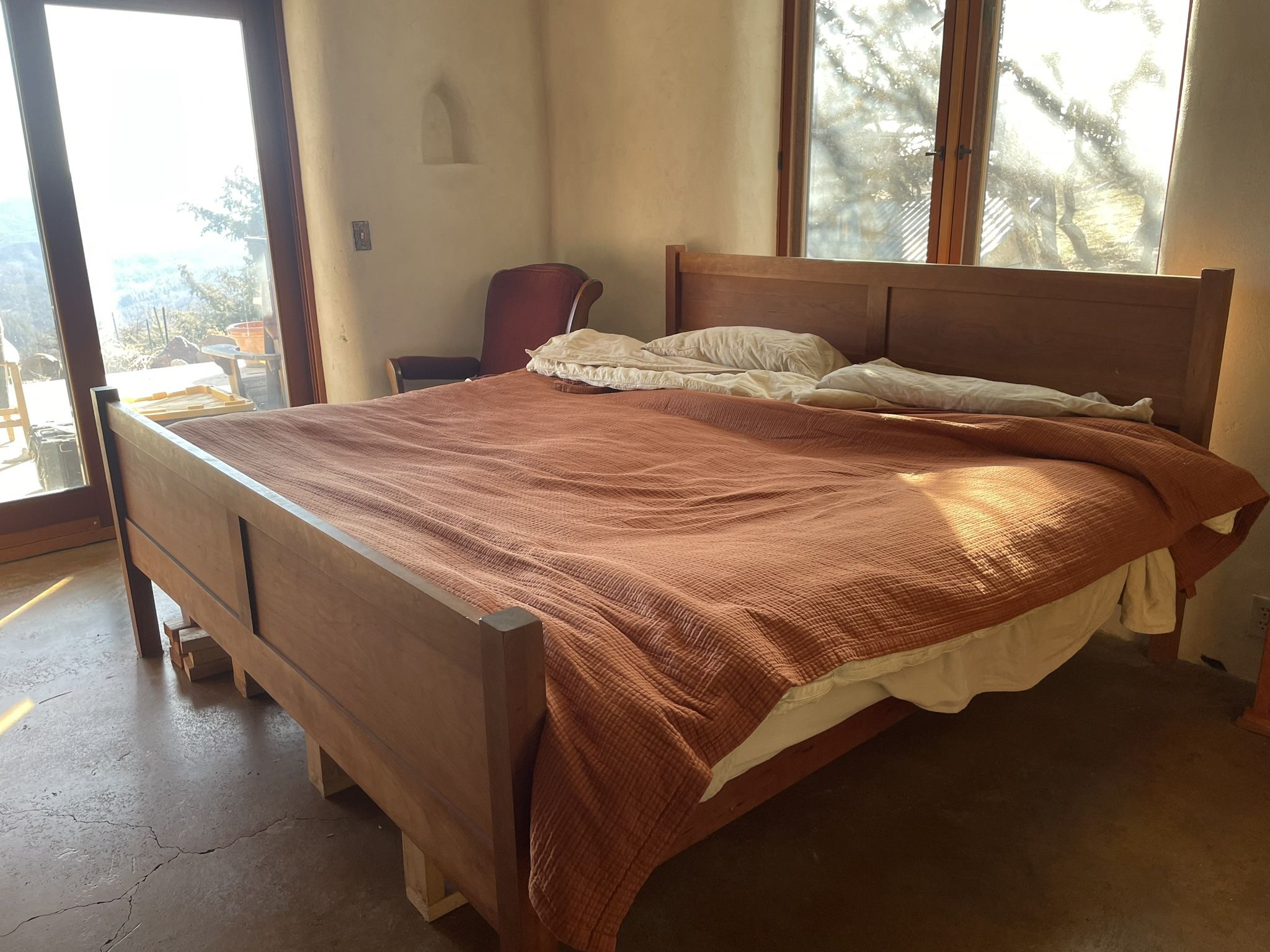 All Wool Organic King Size Mattress And Cherry Wood Frame
