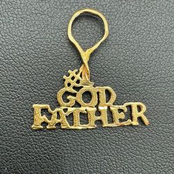 14k solid yellow gold GOD FATHER pendant charm 0.9 grams