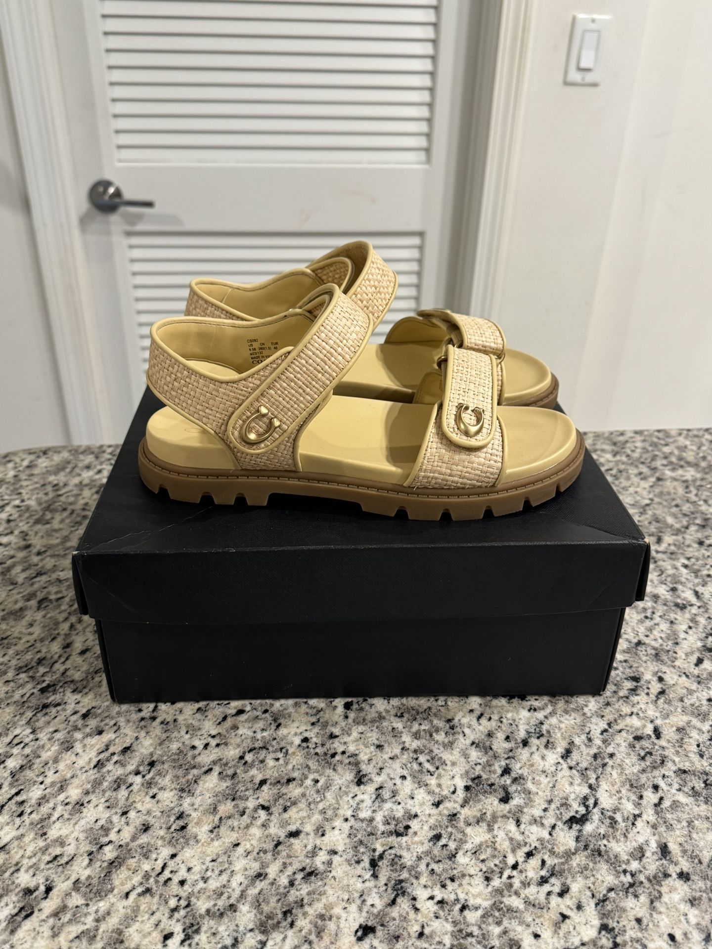 Coach Beige Straps Sandals - Size 9.5 - See Photos - Used Once