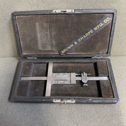 Vintage Brown & Sharpe 600 Vernier Depth Micrometer in Original Padded Case