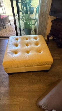 Large Leather Ottoman