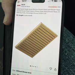 NEW ..Delta Gold Rainfall Shower head With Matching Arm 