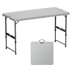 Portable Folding Table 4ft - Height Adjustable, Heavy Duty - Zeta X4 Pro