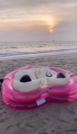 Pink heart shaped floaty/floatie