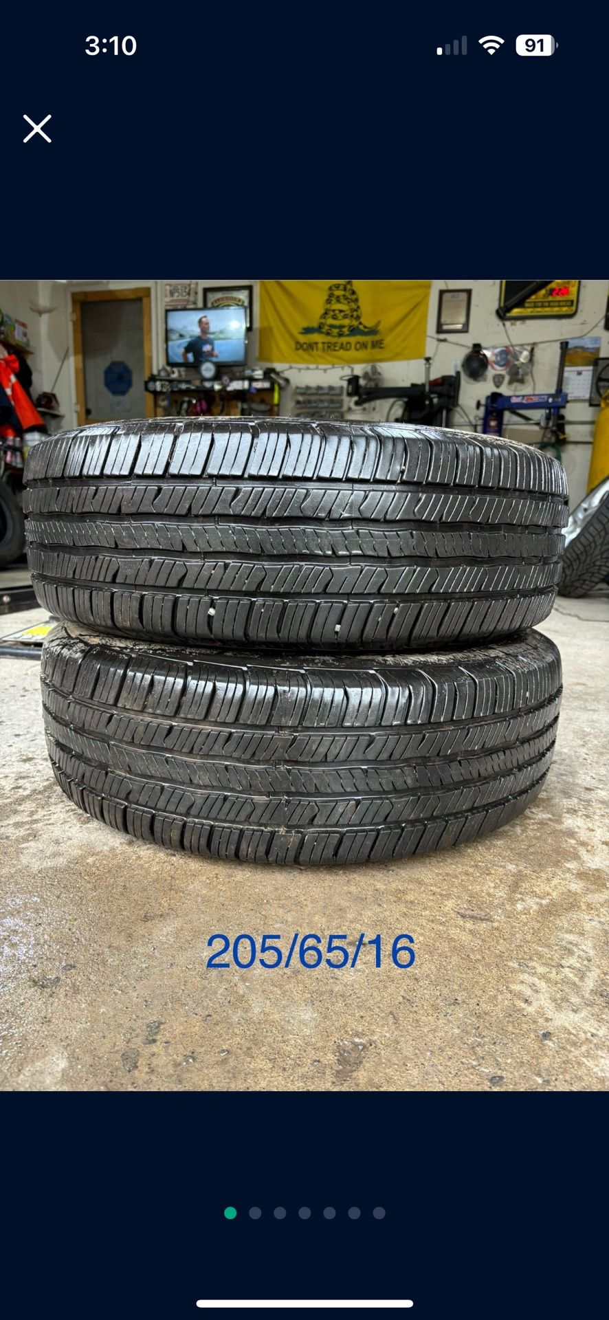 (2) - 205/65/16 BF Goodrich Advantage Control Tires