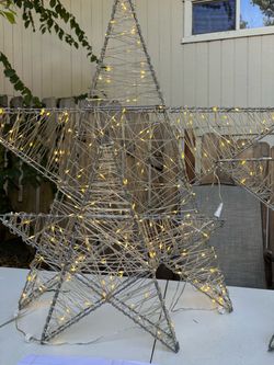 Lighted Wire Star Christmas Decorations Set