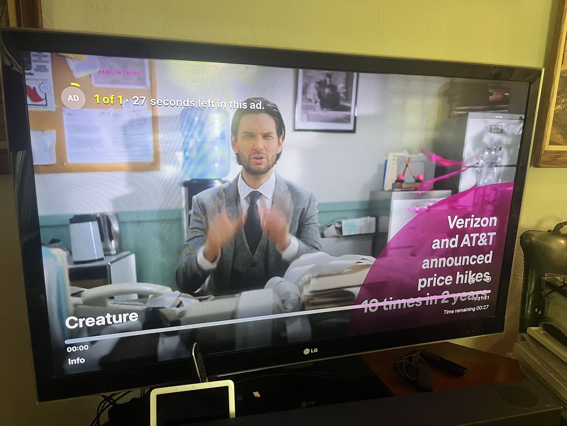 55” LG TV No Remote