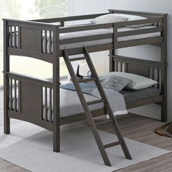Brand New Grey Twin Size Bunk Bed 
