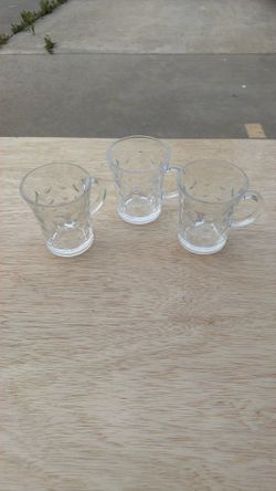 3 Glass Tea Mugs