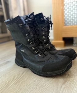 [SIZE 12 MENS] UGG BOOTS BLACK -- Butte Waterproof Leather Insulted Fur Lined