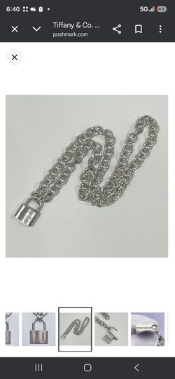 Tiffany silver lock necklace.