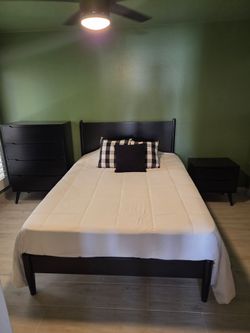 Full Size Bed Frame + Chest + Night stand