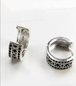 925 Sterling Silver Creole Hinged Hoop Earrings