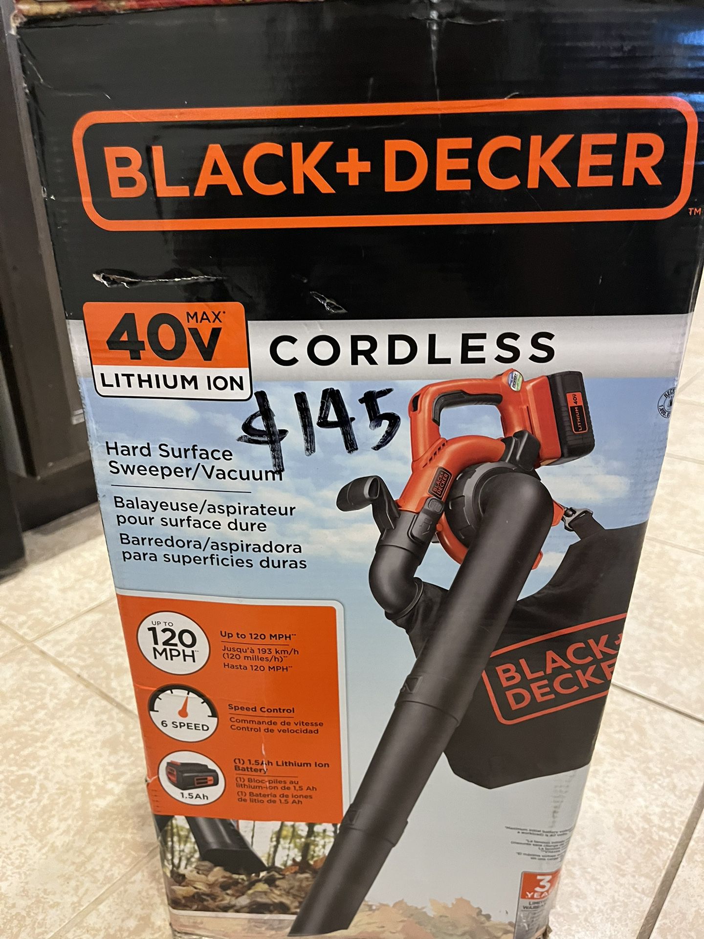 Black + Decker Hard Surface Sweeper, Cordless