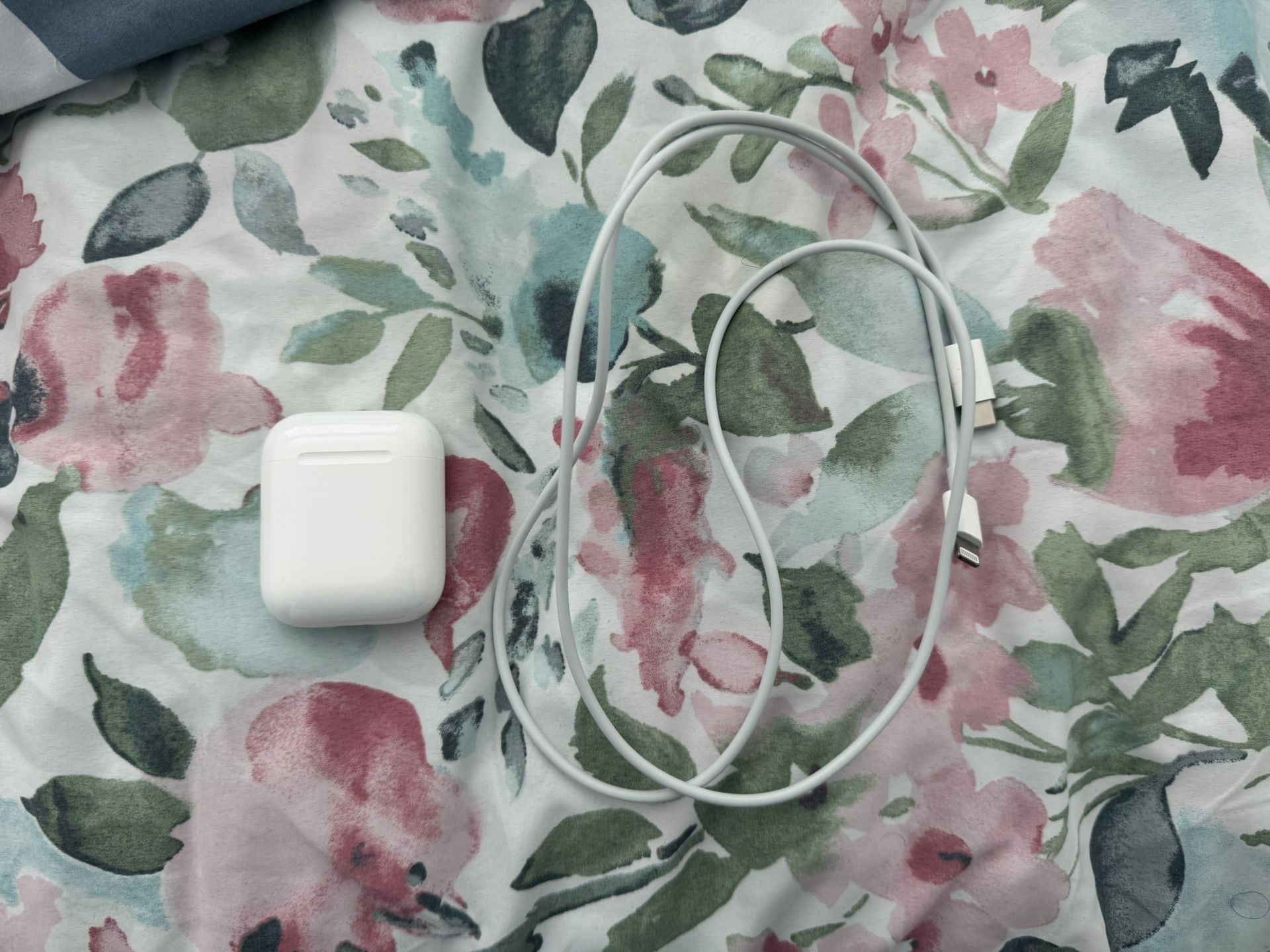 Apple AirPods with Charging Case (2nd Generation) and a USB-C to Lightning Charging Cable